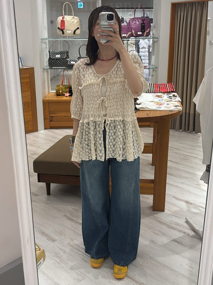 neutral by ciaopanic Ribbon Shirring Blouse - Image 33