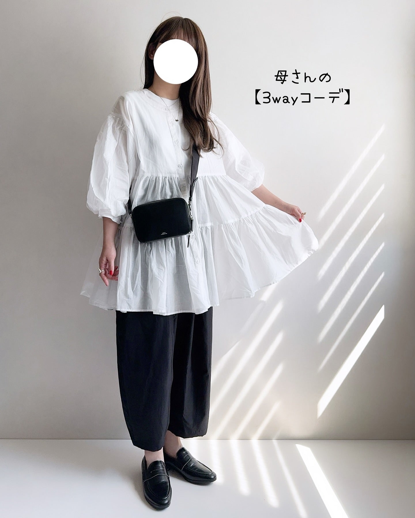 必入手‼️3 way balloon sleeve sheer shirt