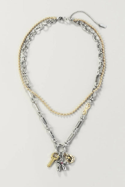 GOLDY Color Flower Charm Necklace