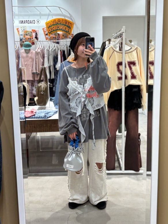 CIAOPANIC Drop frill cut logo bustier