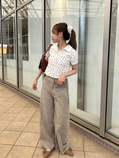 Kastane flower polo tee - Image 60