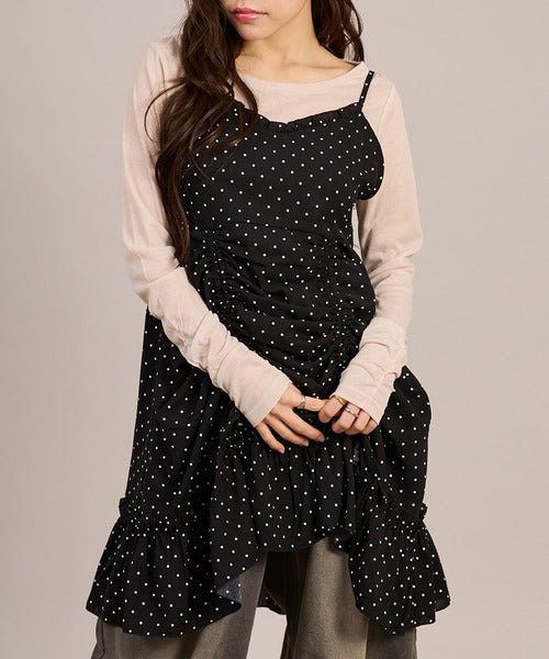 Lace drawstring cami tunic