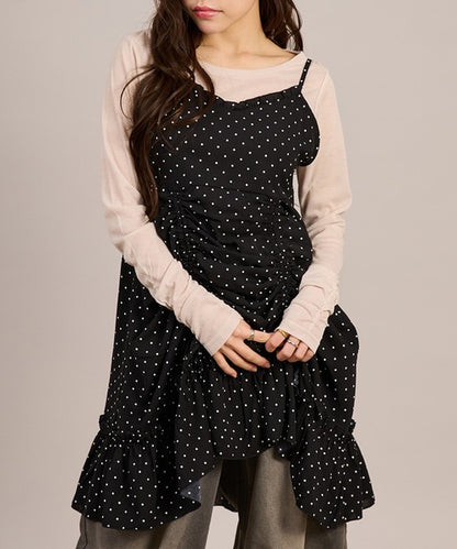 Lace drawstring cami tunic