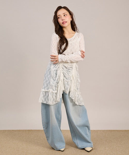 Lace drawstring cami tunic