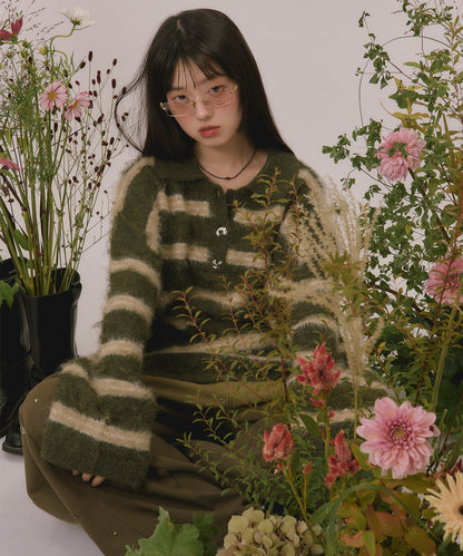 loin nuit striped pattern button knit - Image 112