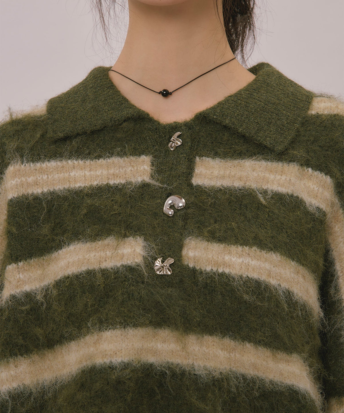 loin nuit striped pattern button knit - Image 113