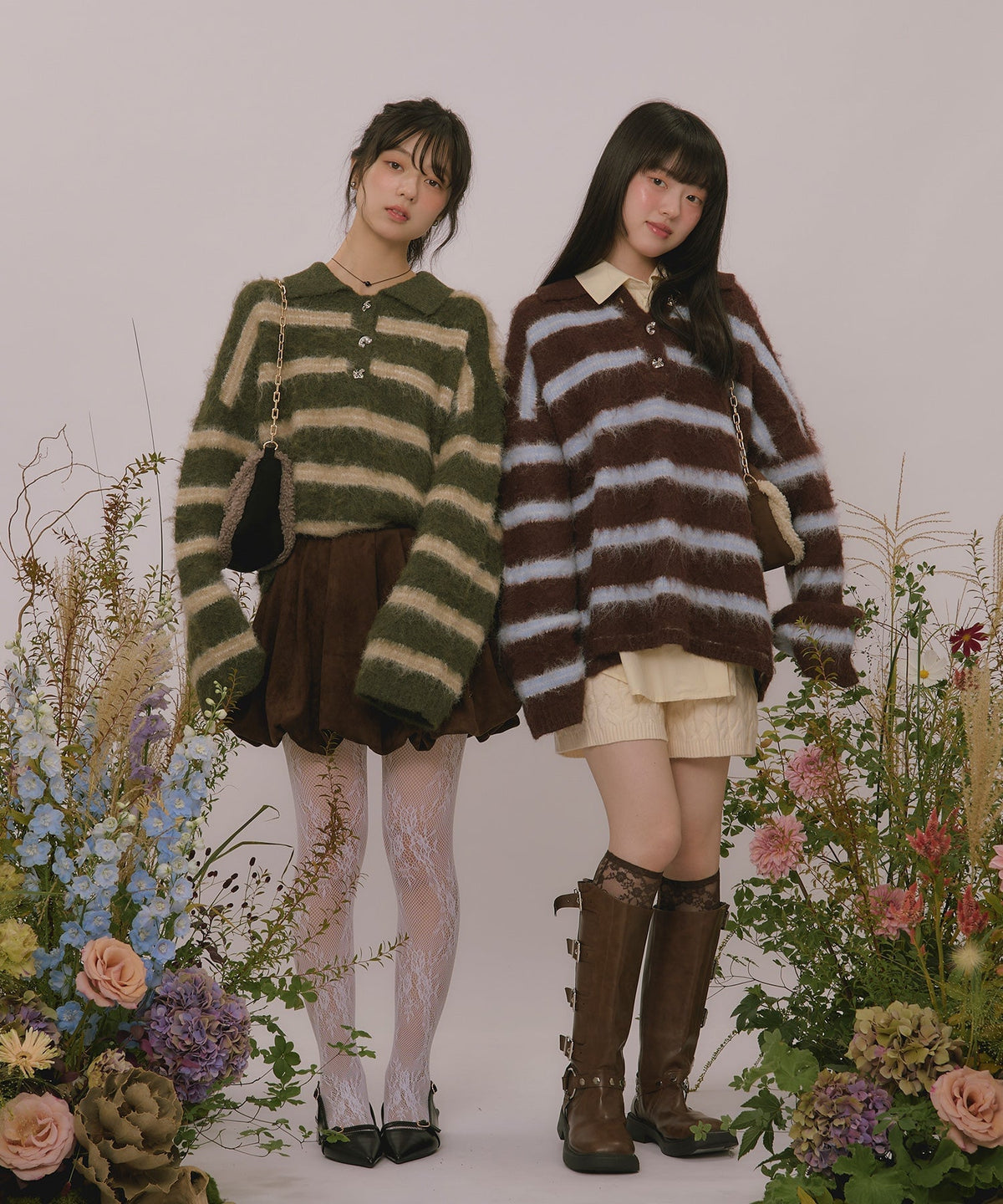loin nuit striped pattern button knit - Image 114