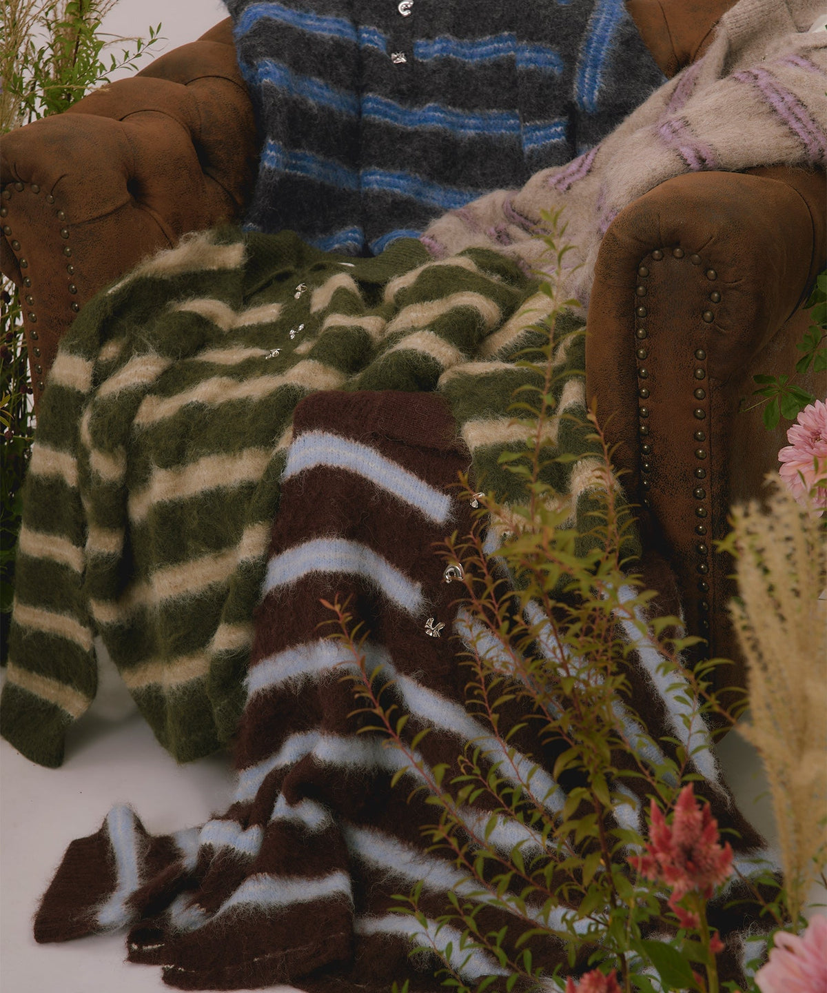 loin nuit striped pattern button knit - Image 121