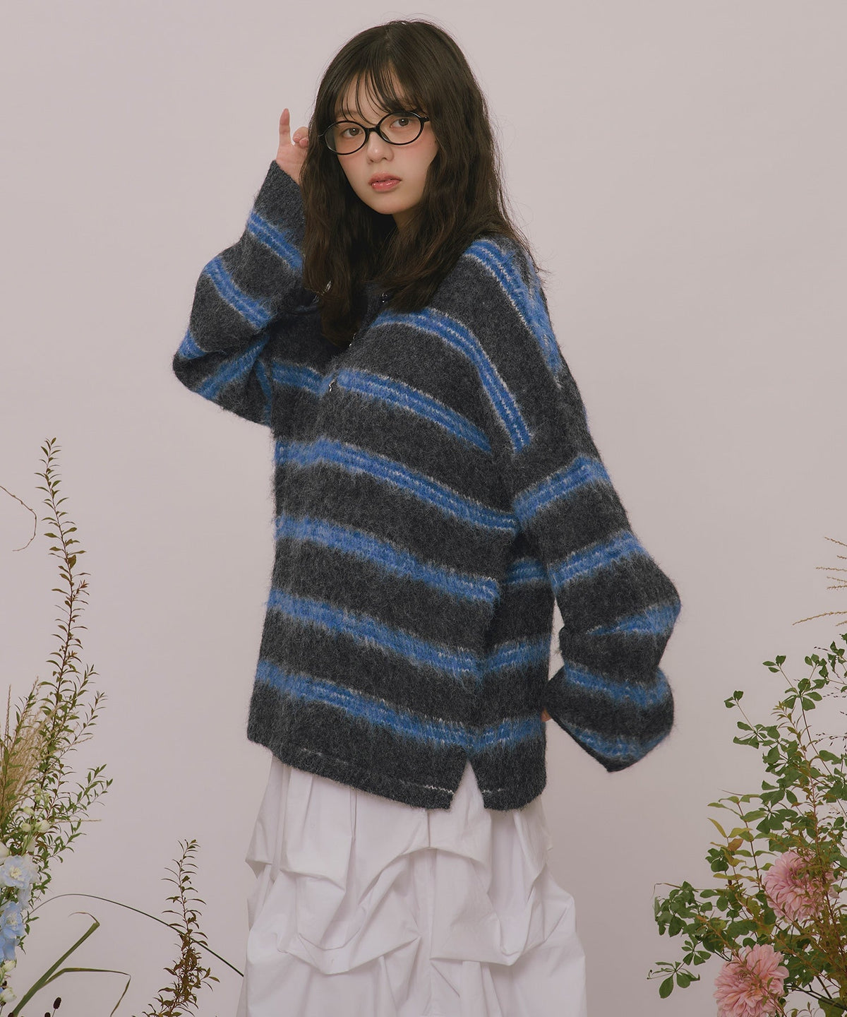 loin nuit striped pattern button knit - Image 14