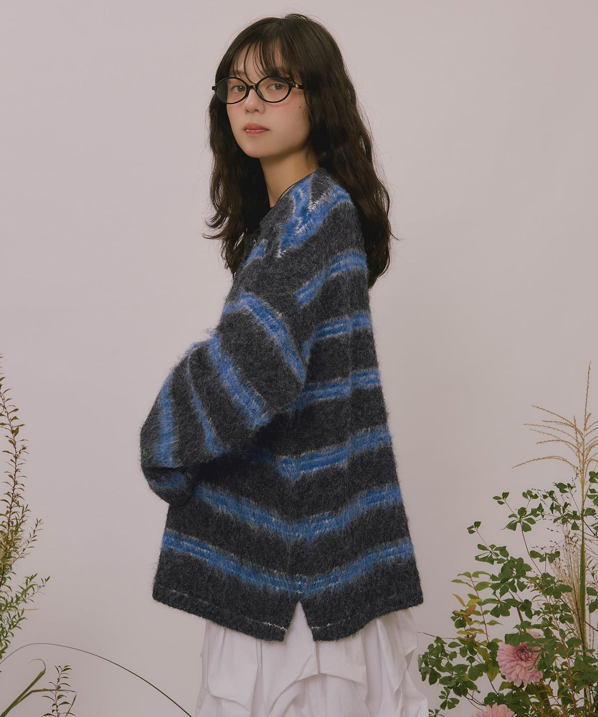 loin nuit striped pattern button knit - Image 15