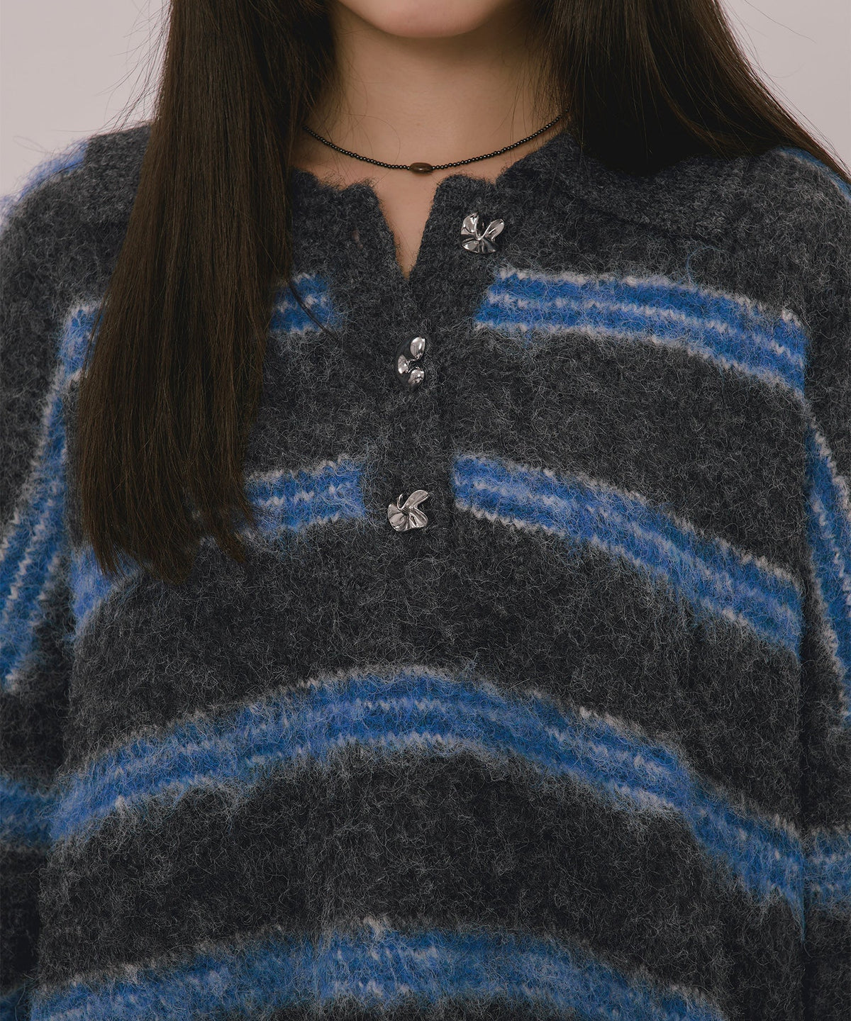 loin nuit striped pattern button knit - Image 38