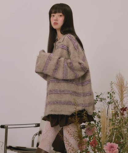 loin nuit striped pattern button knit - Image 42
