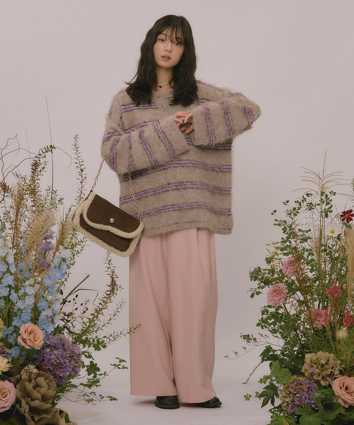 loin nuit striped pattern button knit - Image 47