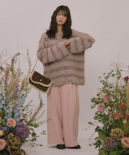 loin nuit striped pattern button knit - Image 47