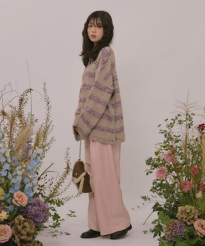 loin nuit striped pattern button knit - Image 48
