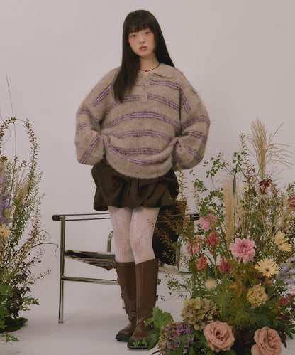 loin nuit striped pattern button knit - Image 55
