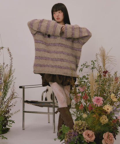 loin nuit striped pattern button knit - Image 57