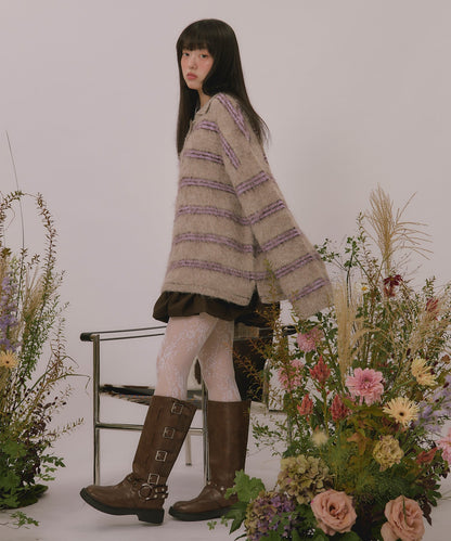 loin nuit striped pattern button knit - Image 58