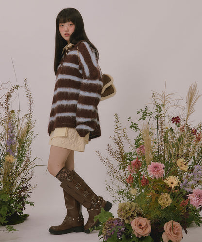 loin nuit striped pattern button knit - Image 71