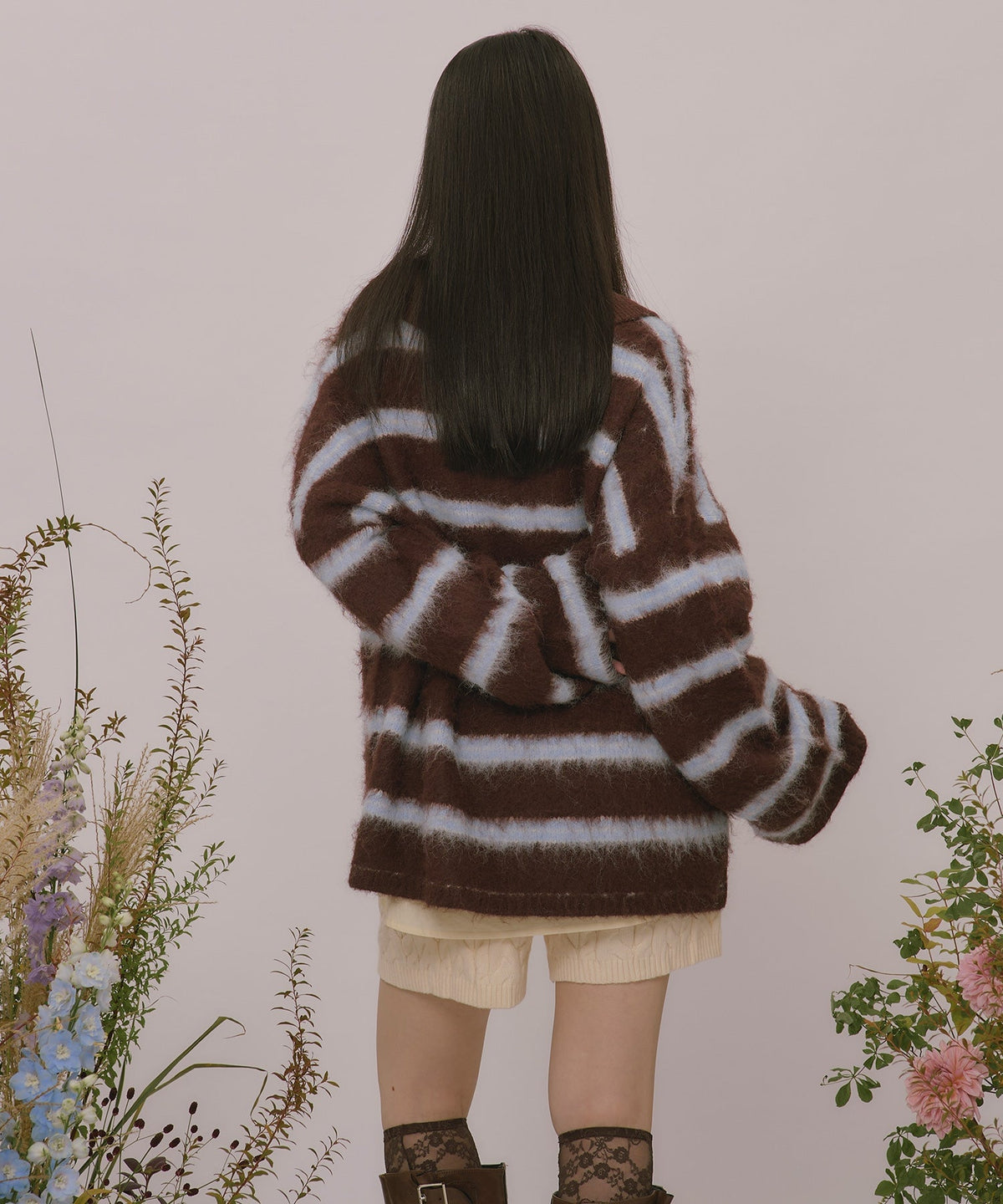 loin nuit striped pattern button knit - Image 73