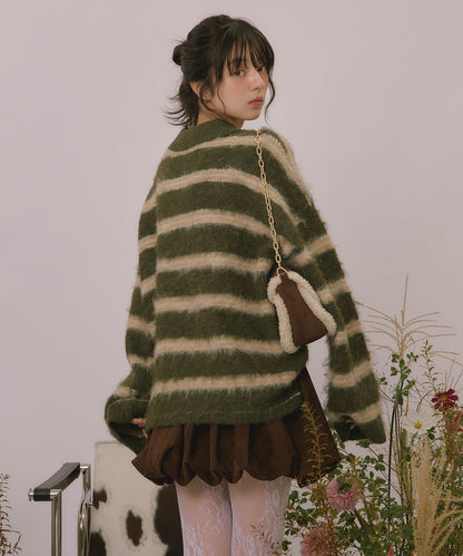 loin nuit striped pattern button knit - Image 98