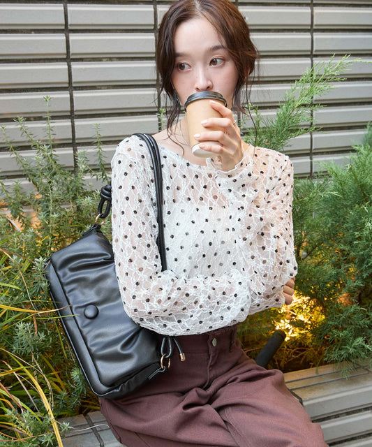 forksy 必入碎花/波點Sheer Lace Top - Image 1