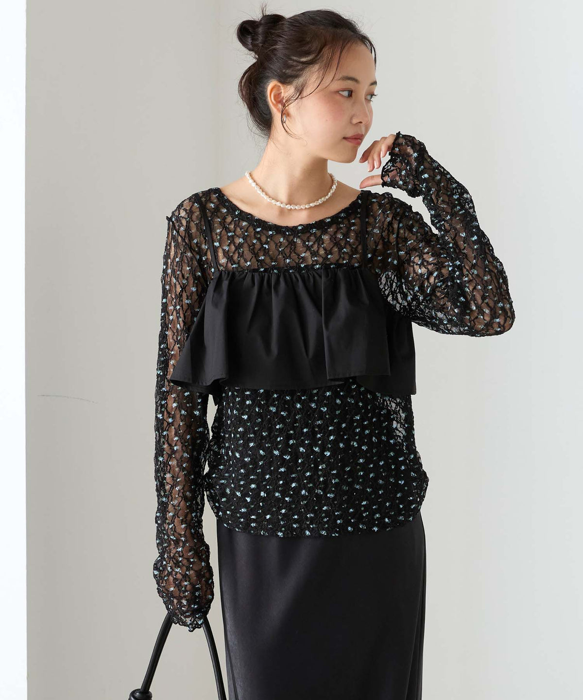 forksy 必入碎花/波點Sheer Lace Top - Image 4
