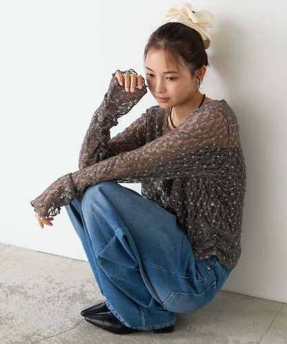 forksy 必入碎花/波點Sheer Lace Top - Image 6