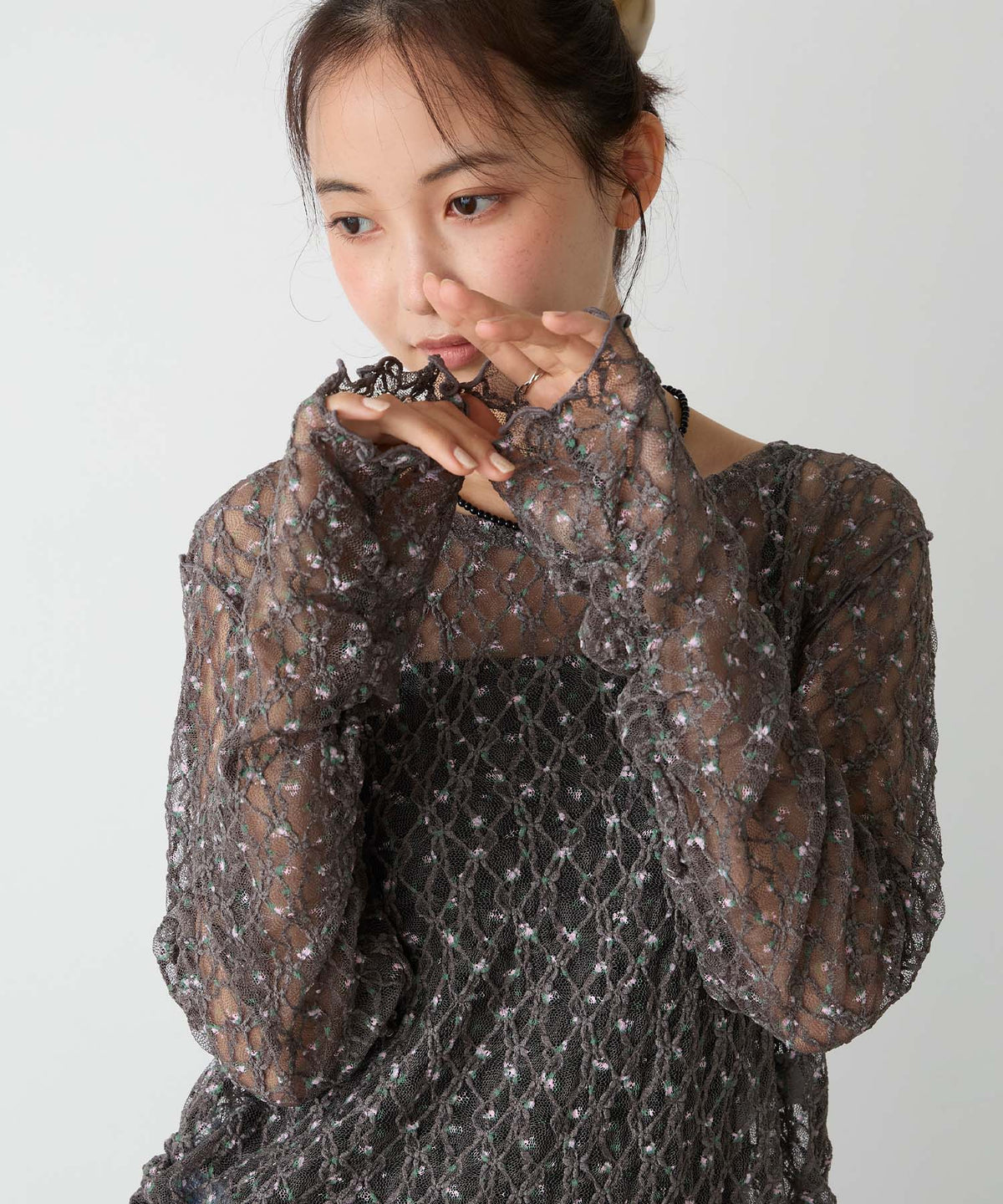 forksy 必入碎花/波點Sheer Lace Top - Image 70