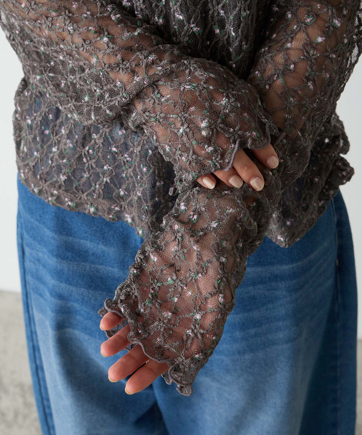 forksy 必入碎花/波點Sheer Lace Top - Image 78