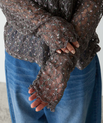forksy 必入碎花/波點Sheer Lace Top - Image 78
