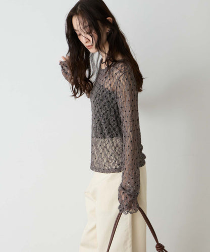 forksy 必入碎花/波點Sheer Lace Top - Image 45
