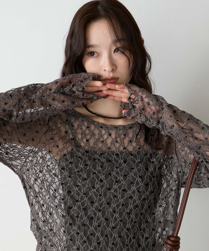 forksy 必入碎花/波點Sheer Lace Top - Image 48