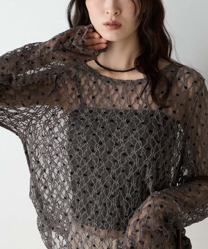 forksy 必入碎花/波點Sheer Lace Top - Image 50
