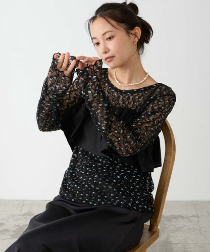 forksy 必入碎花/波點Sheer Lace Top - Image 55