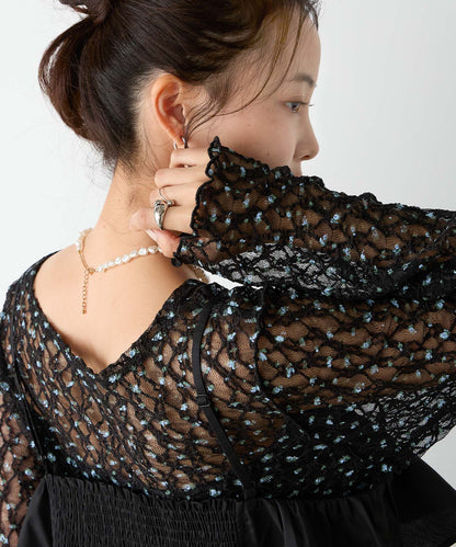forksy 必入碎花/波點Sheer Lace Top - Image 59