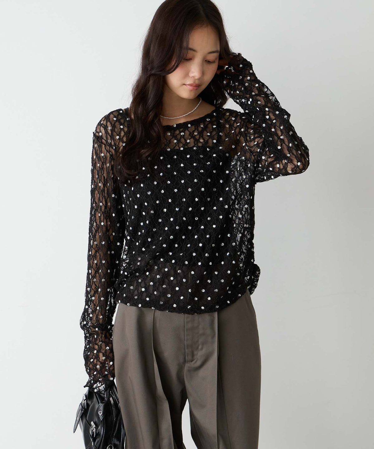 forksy 必入碎花/波點Sheer Lace Top - Image 25