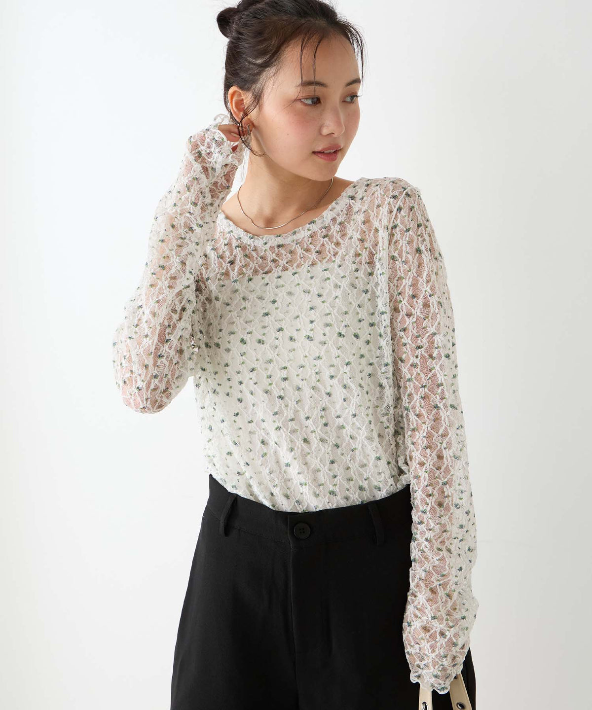 forksy 必入碎花/波點Sheer Lace Top - Image 35