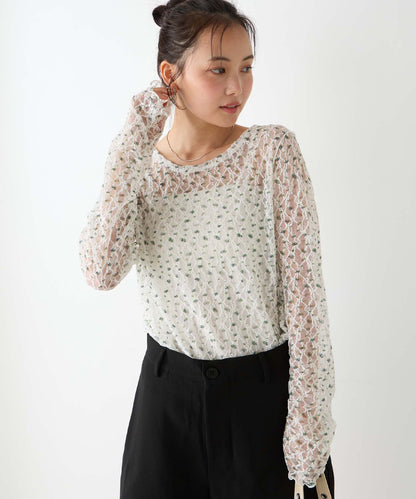 forksy 必入碎花/波點Sheer Lace Top - Image 35