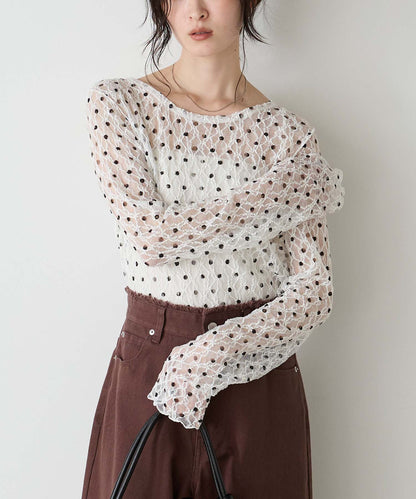 forksy 必入碎花/波點Sheer Lace Top - Image 13