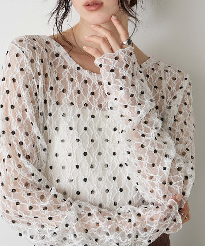 forksy 必入碎花/波點Sheer Lace Top - Image 16