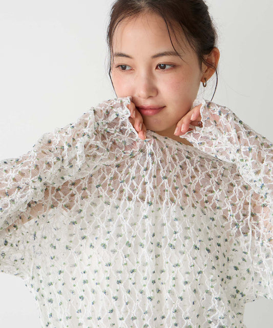 forksy 必入碎花/波點Sheer Lace Top - Image 2