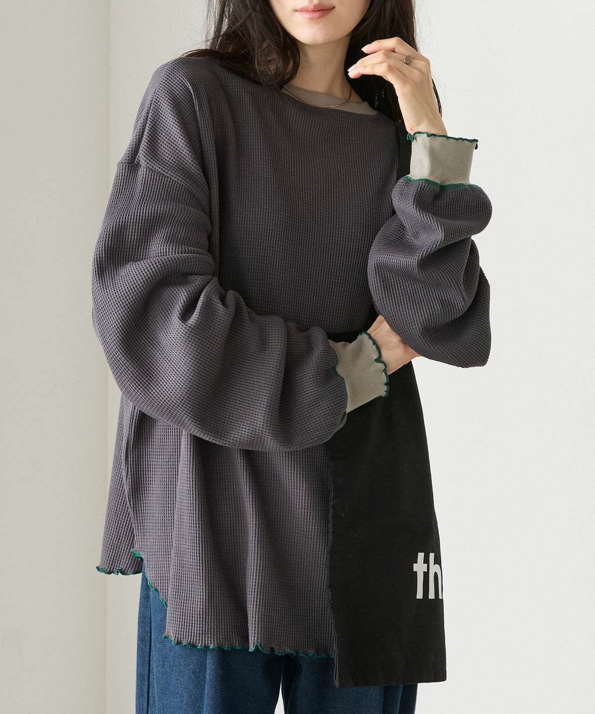 forksy. Oversized Waffle Tee - Image 5