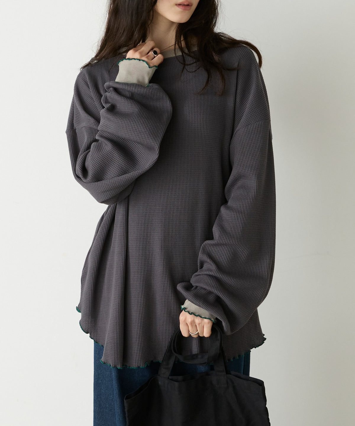 forksy. Oversized Waffle Tee - Image 62