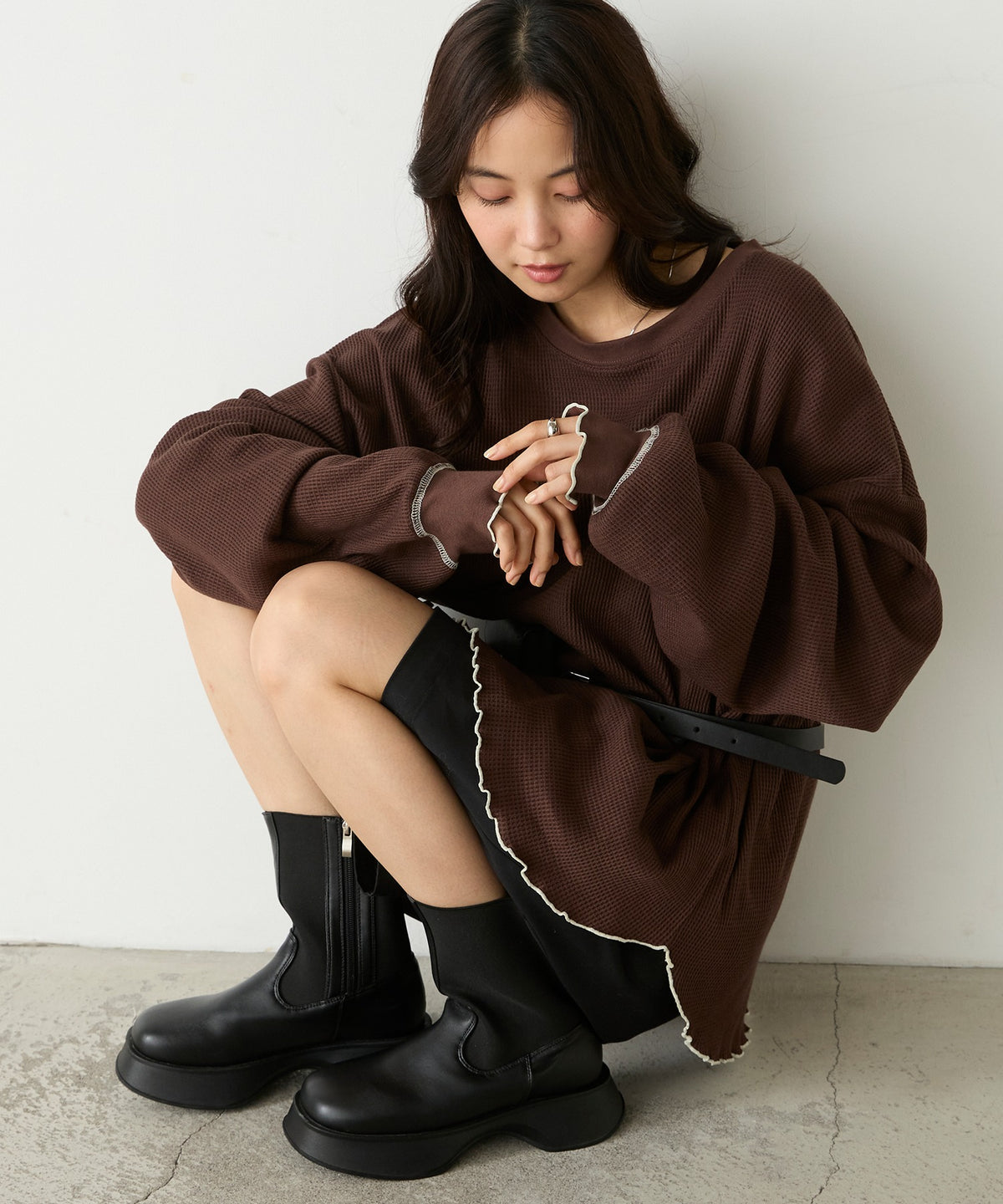 forksy. Oversized Waffle Tee - Image 70