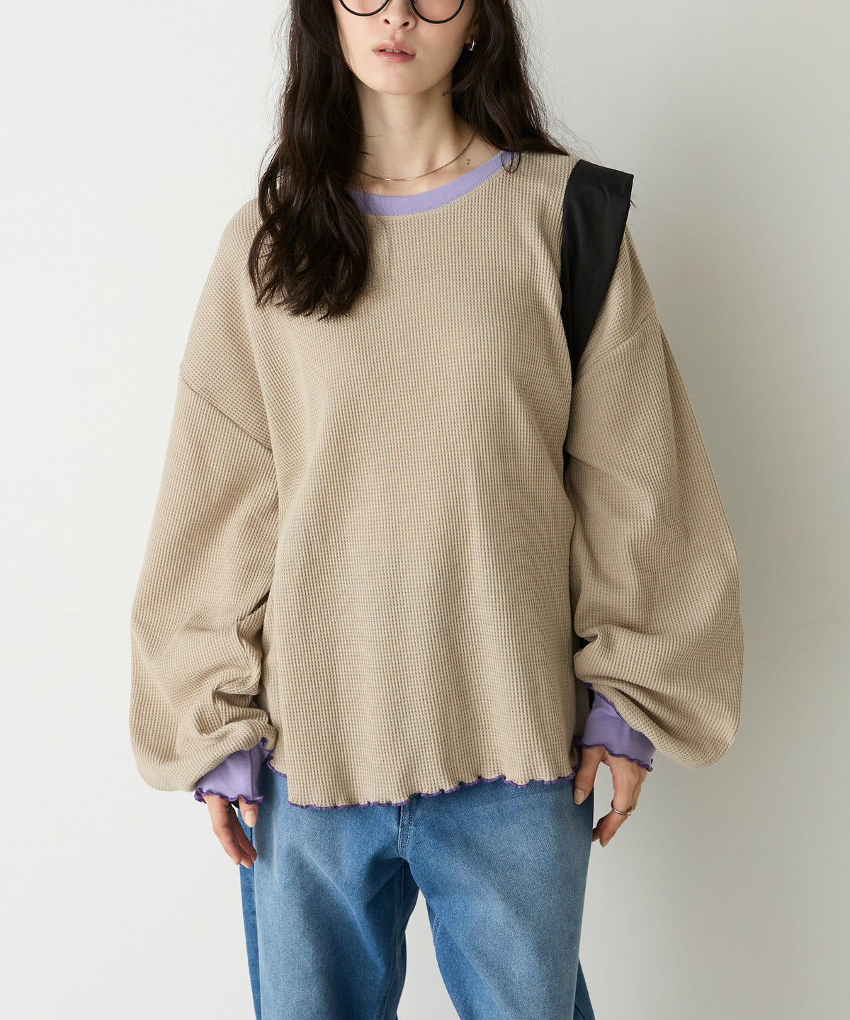 forksy. Oversized Waffle Tee - Image 87