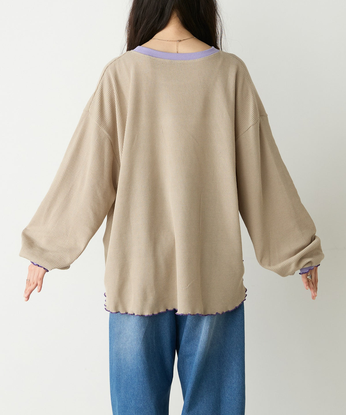 forksy. Oversized Waffle Tee - Image 100