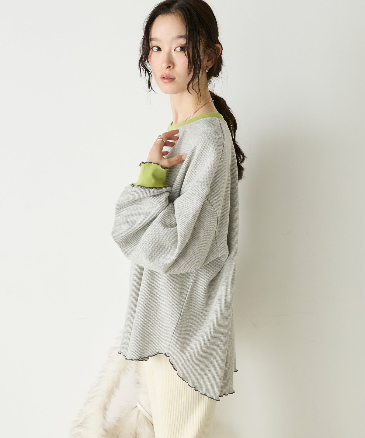 forksy. Oversized Waffle Tee - Image 53