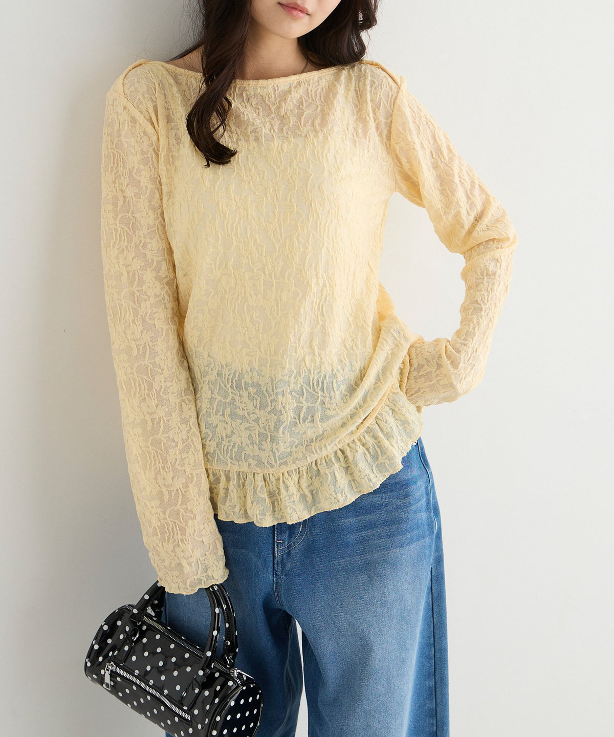 forksy. flower lace 船領木耳邊Top - Image 6
