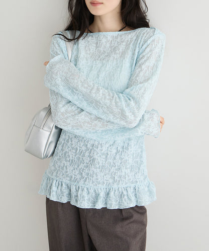 forksy. flower lace 船領木耳邊Top - Image 5